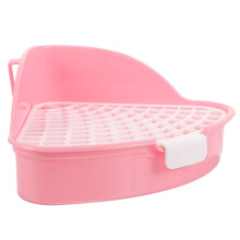 Pink Small Pet Litter Box Triangle Tray for Rabbits Guinea Pigs