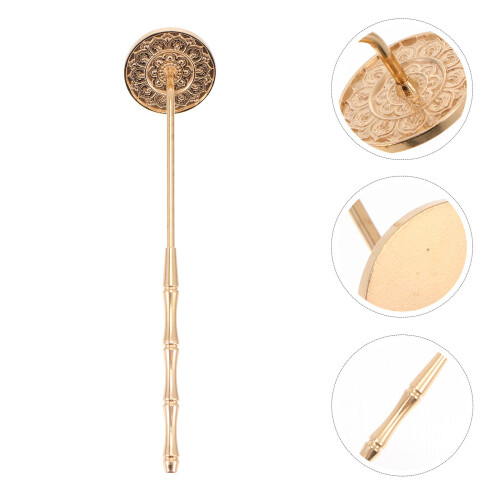 1pc Incense Ash Pressing Tool Copper Incense Ash Presser Long Handle 2