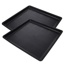 2Pcs Durable Plastic Pet Bedpan Leakproof Cage Tray Black
