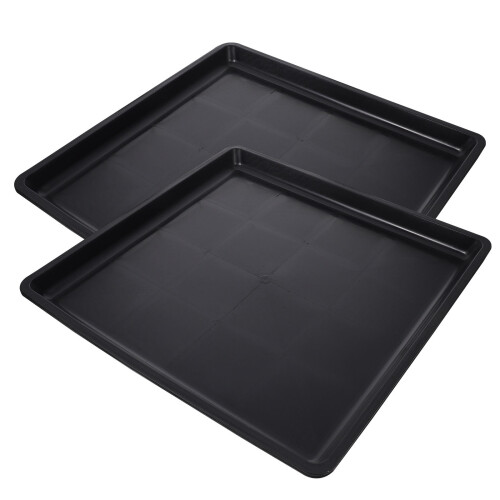 2Pcs Durable Plastic Pet Bedpan Leakproof Cage Tray Black