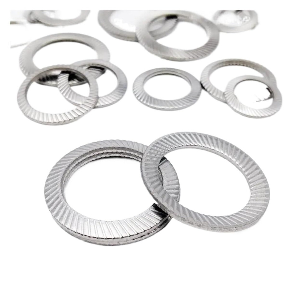 M2.5 To M16 Stainless Steel Disc Spring Toothed Lock Washer Knurled Elastic Seal A2-70 304 (50Pcs M5 Size) 6482260300481