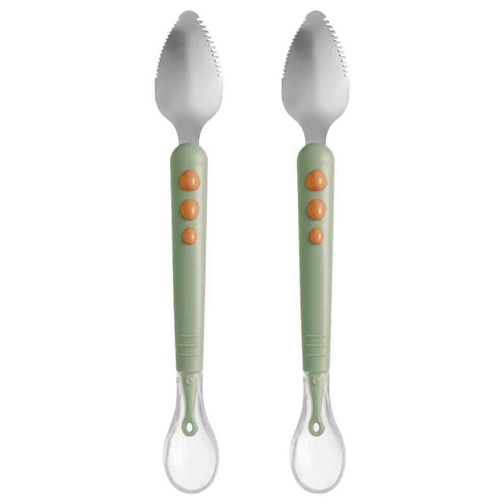Raindrops Small Silicone Spoon 2Pcs Light/Green Solustre