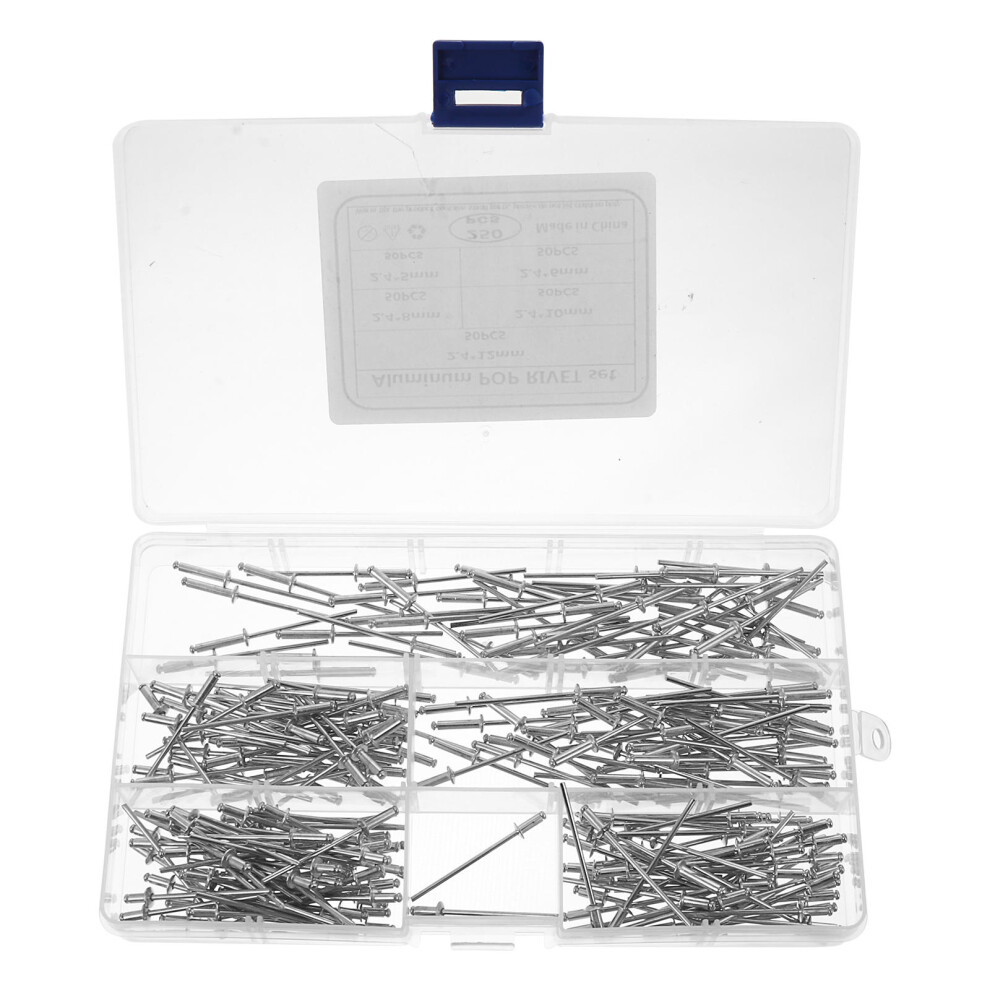 250 Pcs Rivet Fastener Countersunk Rivets Aluminum Alloy Riveter Tool 3162367782955