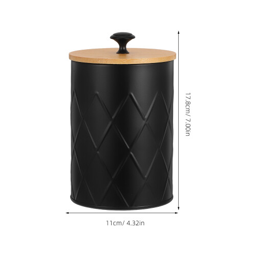 Black Cookie Jar Iron 1set 7.01x4.33x4.33in 1