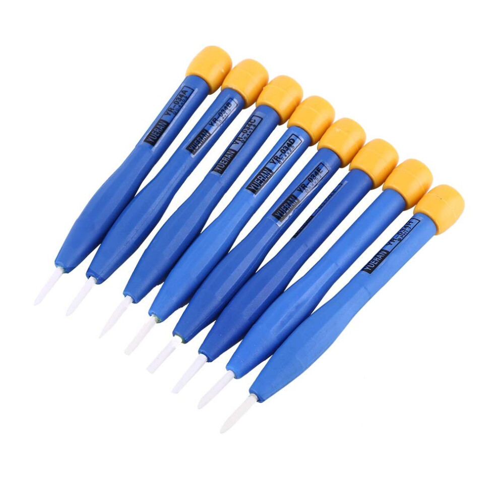 Anti-Static Screwdriver Set - 8 Pcs Slotted Head Ceramic Alignment Tools For Frequency Adjustment And Precision Use 6038364001504