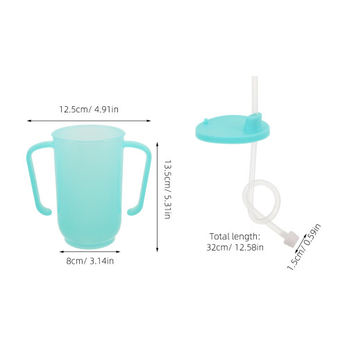 Elderly Feeding Cup Spill Proof Pp Sky Blue 2pack 1