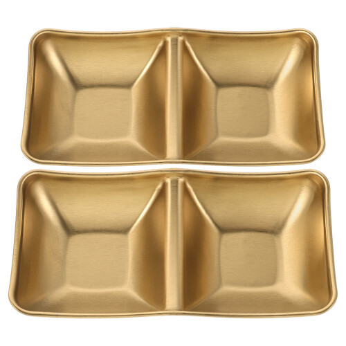 2Stk Vielseitige Dip Schalen Mit 2 Fächern in Gold