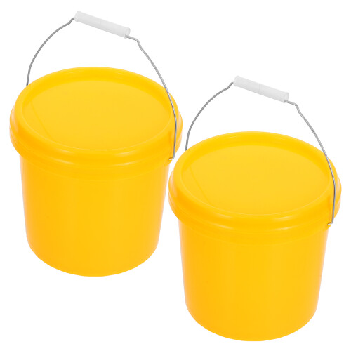 2pcs Portable Water Storage Bucket In Yellow For General Users