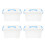 Storage Containers With Lids For Large Capacity 4pcs Blue 4