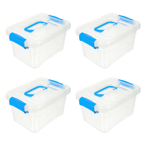 Storage Containers With Lids For Large Capacity 4pcs Blue