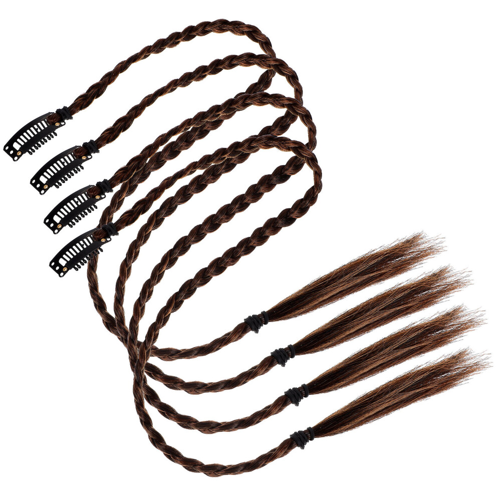 Aboofan Braided Hair Extensions Synthetic Hair 4Pcs 21.22X0.59x0.20in