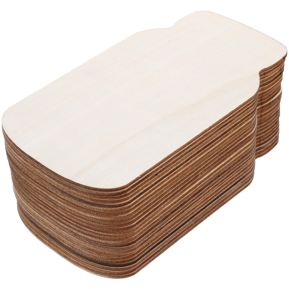 Craft Wood Pieces Wooden Plaques Beige 24pcs