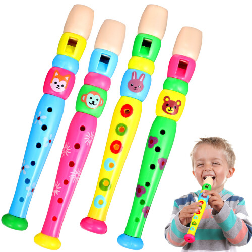 Colourful Recorder Flutes Plastic 4pcs