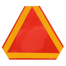 Truck Warning Sign Triangle Reflective Sign Yellow Border 1pcs