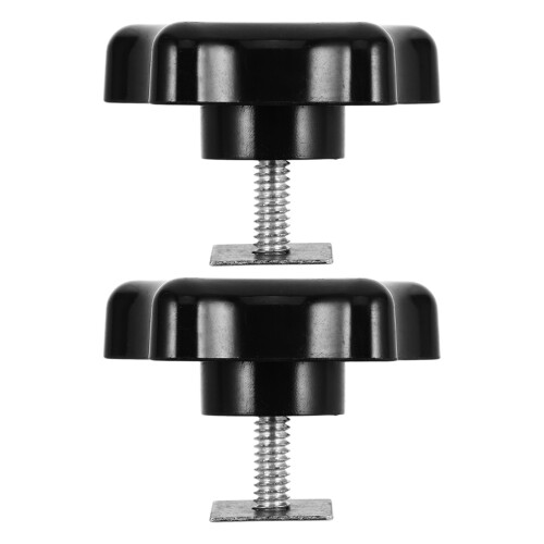 Star Knob Male Thread Black Pp 2pcs