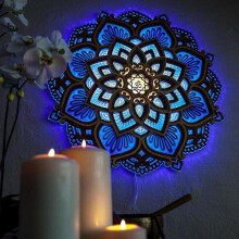 Mandala Led Night Light Yoga Room Multilayered Carved Lamp Wall Home Decor