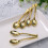 Plastic Serving Utensils Golden 100pcs 9