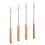 Dessert Forks Wood Handle Cheese Fork Assorted Color 4pcs 7