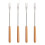 Dessert Forks Wood Handle Cheese Fork Assorted Color 4pcs 3