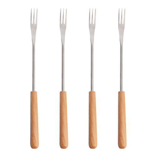 Dessert Forks Wood Handle Cheese Fork Assorted Color 4pcs 2