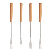 Dessert Forks Wood Handle Cheese Fork Assorted Color 4pcs
