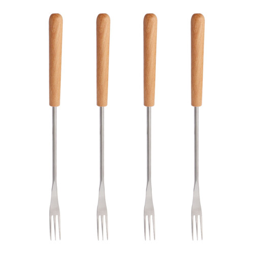 Dessert Forks Wood Handle Cheese Fork Assorted Color 4pcs