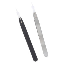 2 Pcs Stainless Steel Tweezers For Electronics Ceramic Precision