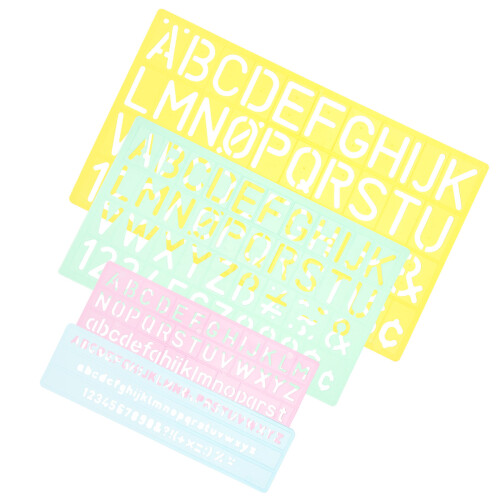 4 Pcs Multifunctional Ruler Set Painting Templates Alphabet Stencils