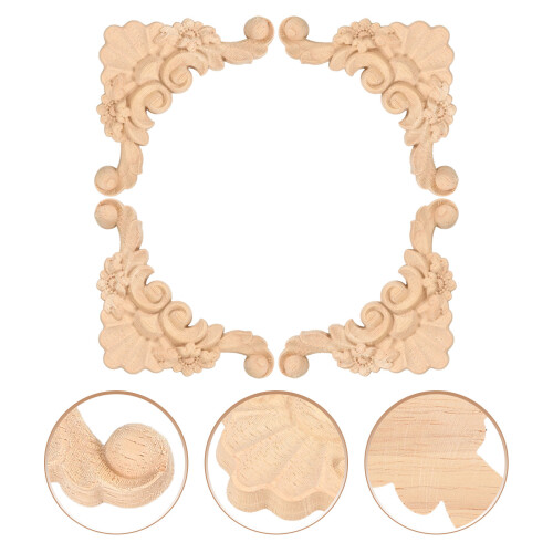 4 Pcs Blue Stainless Wood Carving Decorative Accessories 2