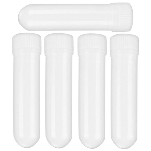 5 White Empty Plastic Tubes Refill Essential Oils For Travel 2