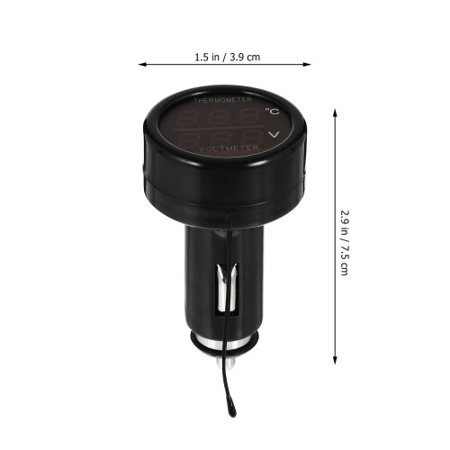 2 -In-1 Car Lighter Plug Gauge Temperature And Voltage Meter 2