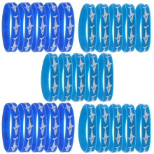 25 Pcs Kid Shark Bracelet Carnival Prizes Party Silicone Wrist Straps