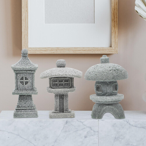 Outdoor Garden Statues Grey Sandstone 3pcs 1