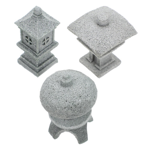 Outdoor Garden Statues Grey Sandstone 3pcs