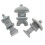 Outdoor Garden Statues Grey Sandstone 3pcs 7