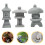Outdoor Garden Statues Grey Sandstone 3pcs 4
