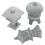 Outdoor Garden Statues Grey Sandstone 3pcs 6