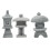 Outdoor Garden Statues Grey Sandstone 3pcs 3
