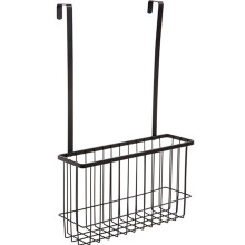 Rustproof Coffee Iron Door Hanging Basket for Bathroom Storage Use