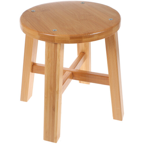 Gymnture Wooden Round Step Stool - Safe Bathroom Stool