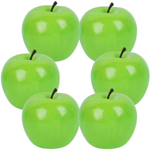 6pcs Artificial Foam Apples Simulated Fruit Models Decor
