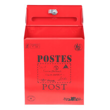 Wall Mount Post Box Retro Style Letter Mailbox Iron Red 1set