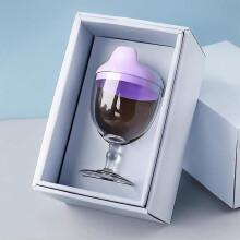 Plastic Goblet Cup, Baby Sippy Cup Wine Glass, Beverage Mug Milk Bottle with Lid for Kidspurple