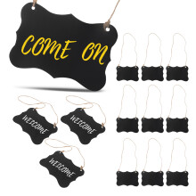 Message Board Signs Acrylic Chalkboard Signs Black 12pcs