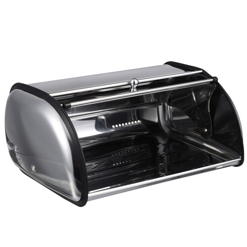 Bread Container With Lid Stainless Steel Storage Box Kitchen 2