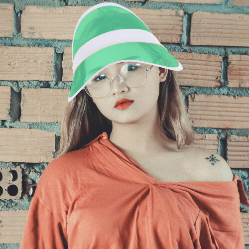 Women'S Sun Hats Sun Visor Hat Green Plastic 1pack 1