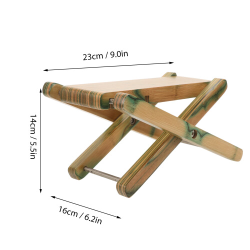 Green Bamboo Guitar Footstool Adjustable Foldable For Office 1