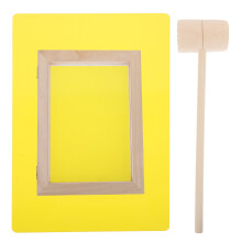 Paper Making Mold With Hammer Wooden Yellow 1 Set 6 Inches