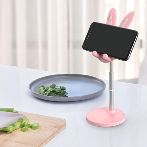 Rabbit Support de téléphone de bureau 183 g Rose/Blanc