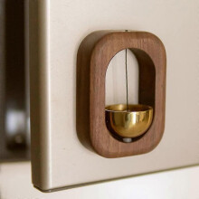 Shopkeepers Bell for Door Opening - Walnut (Rectangular)-Magnetic Attached Doorbell Chime for Business - Unique Office Ornaments and Hanging Decoratio